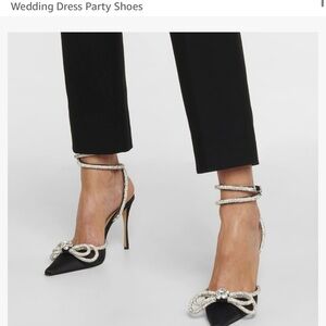 Elegant Black and Silver Women's Party Shoes